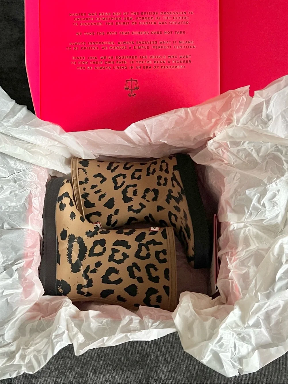 Hunter Kids Tawny Leopard Boots Size 10